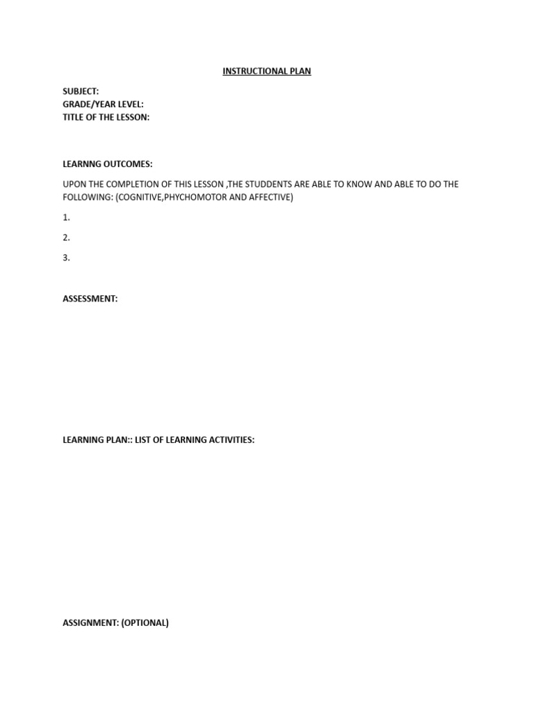 Instructional Plan | PDF | Foreign Language Studies