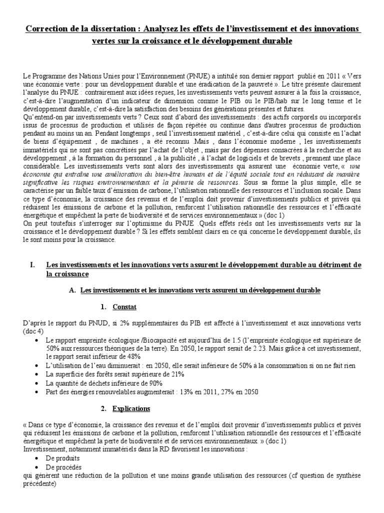 dissertation croissance economique developpement durable