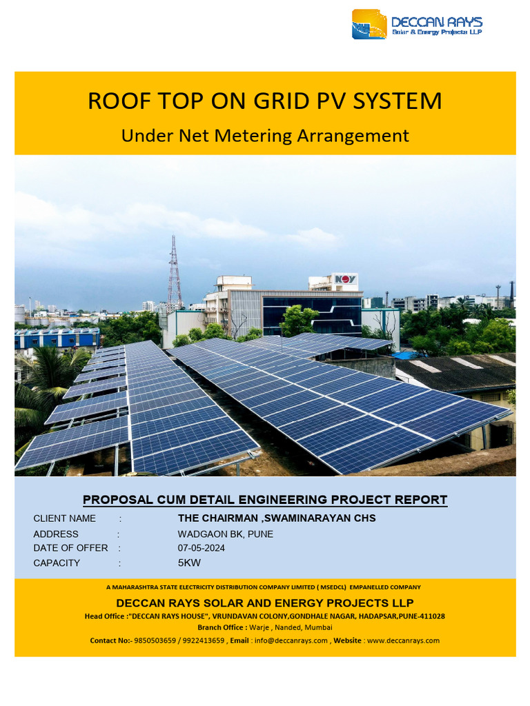 5KW Rooftop Solar PV System Proposal | PDF | Photovoltaic System ...