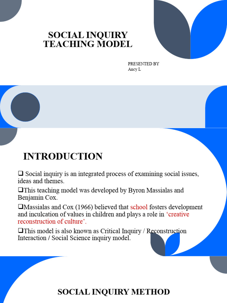 Social Inquiry Teaching Model Overview | PDF | Inquiry | Hypothesis