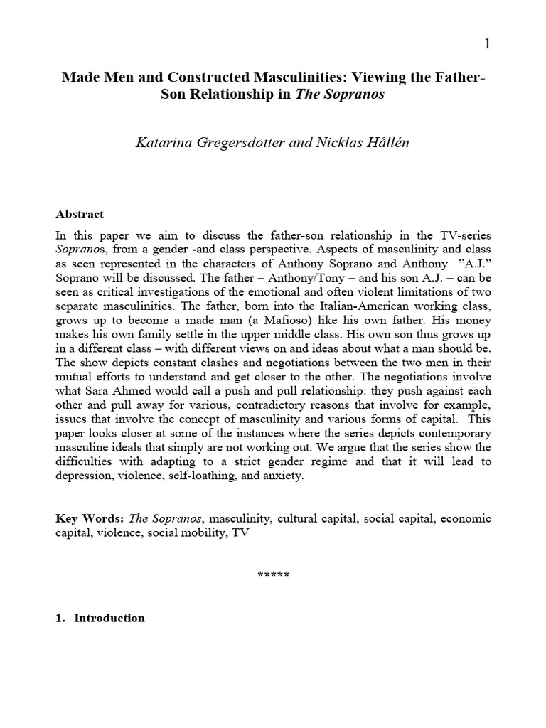 Made Men and Constructed Masculinities V | PDF | Masculinity | Social ...