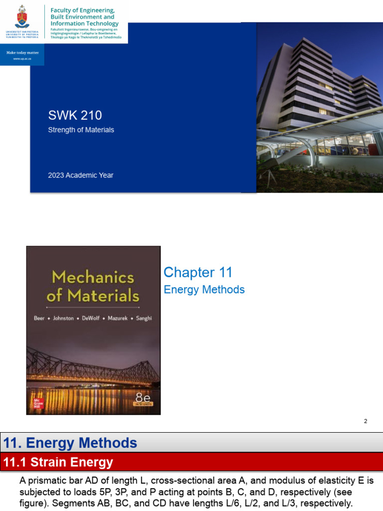 Energy Methods in Strength of Materials | PDF | Bending | Beam (Structure)