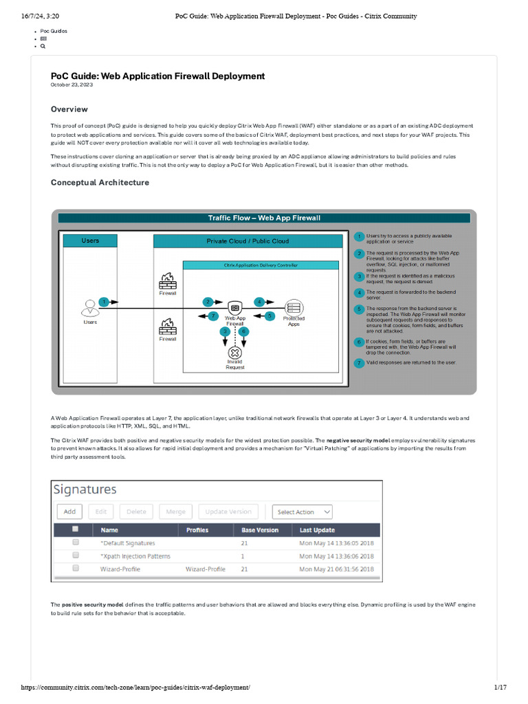 Citrix WAF PoC Deployment Guide | PDF | Http Cookie | World Wide Web