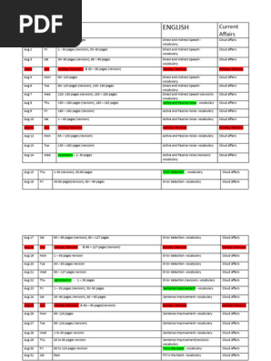 CGL AUGUST Schedule