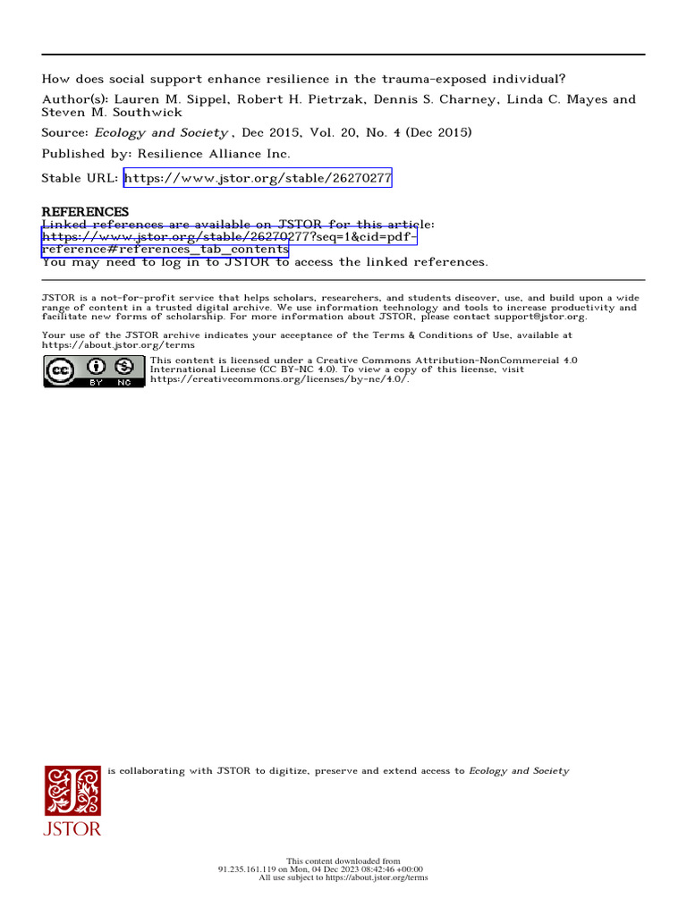 Social Support and Trauma Resilience | PDF | Psychological Resilience ...