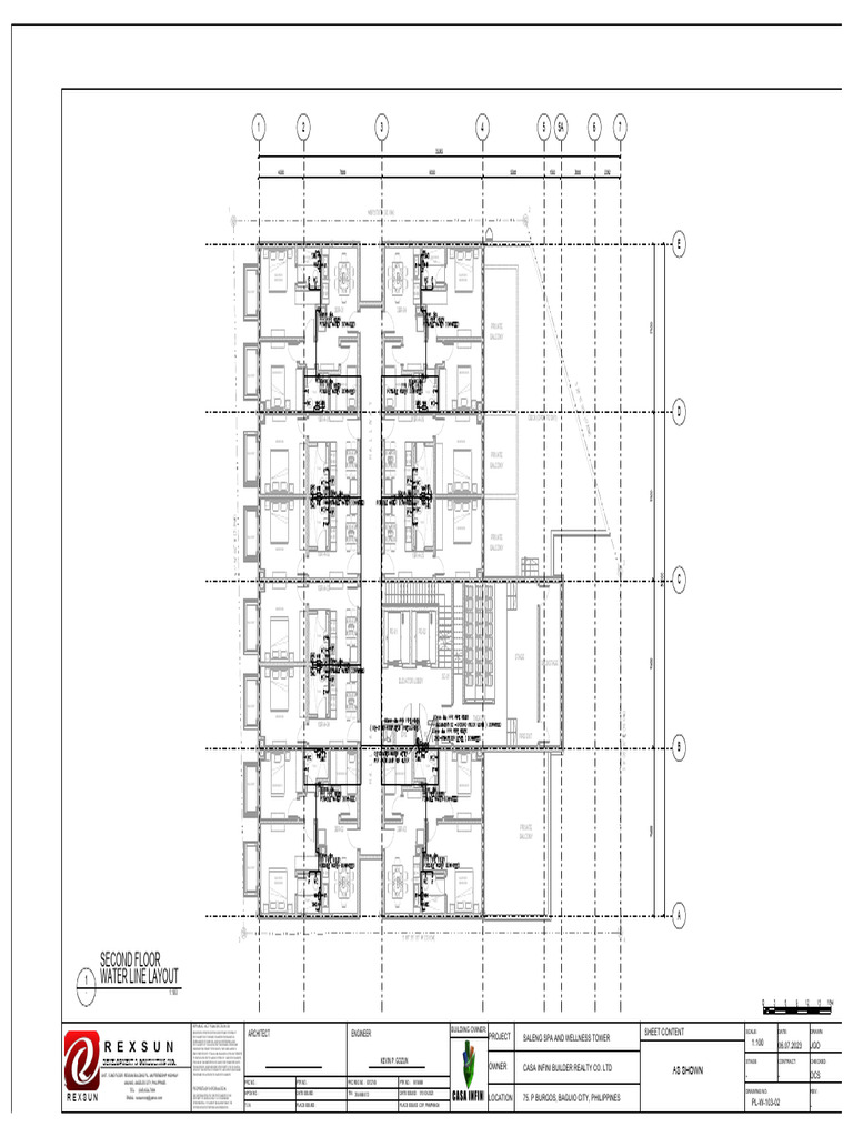 PL-W-103-02 - Second Floor Waterline Layout | PDF