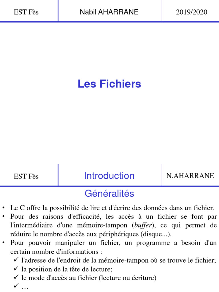 Manipulation des fichiers en C | PDF | Informatique | Ingénierie ...