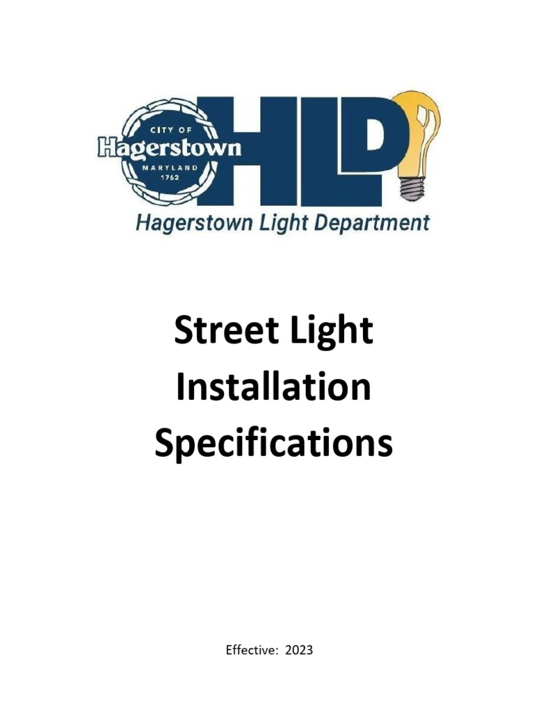 Street Light Installation Specifications | PDF | Electrical Wiring ...