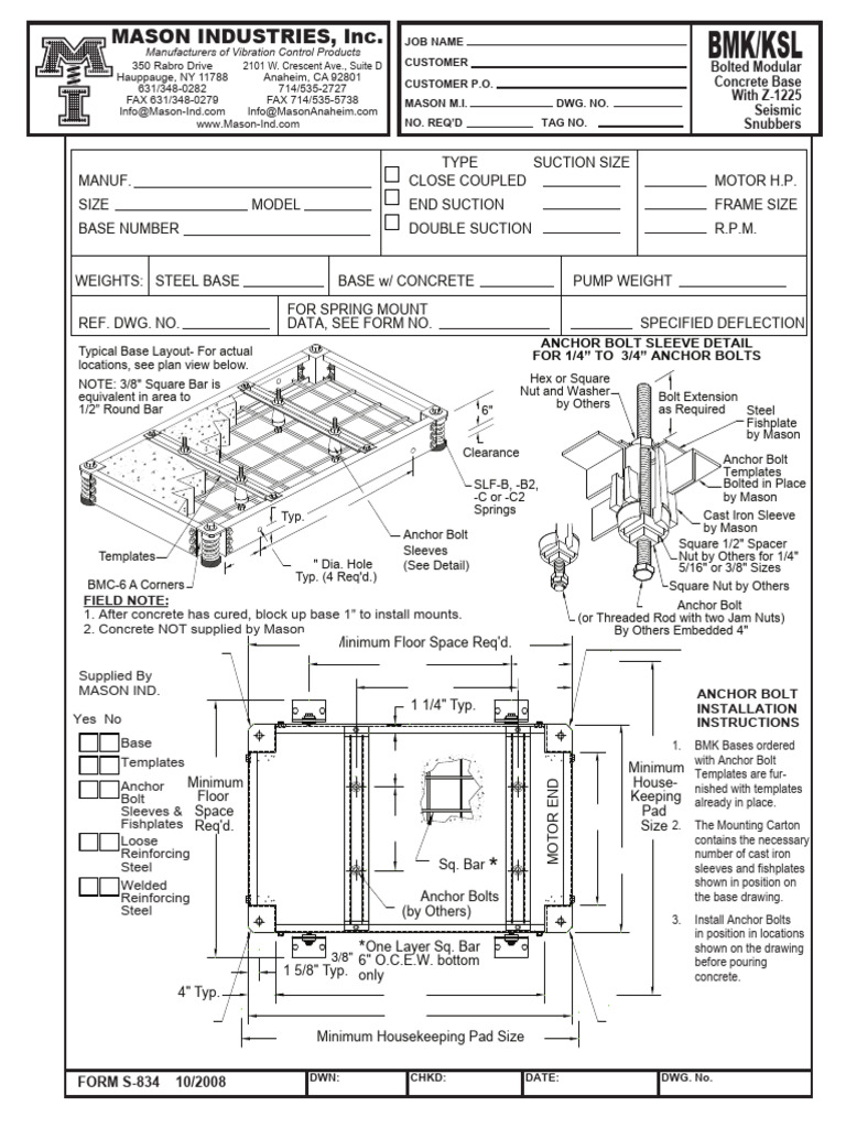 Anchor Bolt Installation Guide | PDF | Screw | Nut (Hardware)
