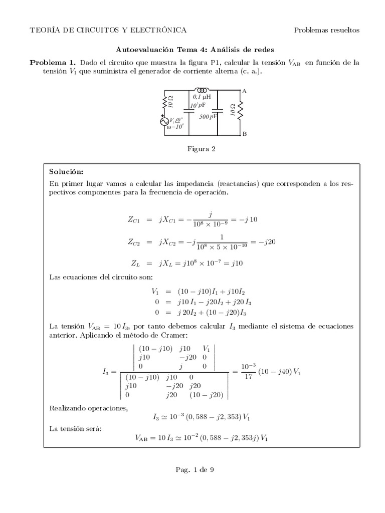 UNED TCEL - AutoevaluacionT4 - Soluciones | PDF | Red eléctrica ...