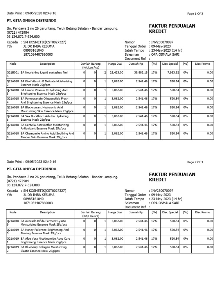 Multipleinvoice 1 Pdf