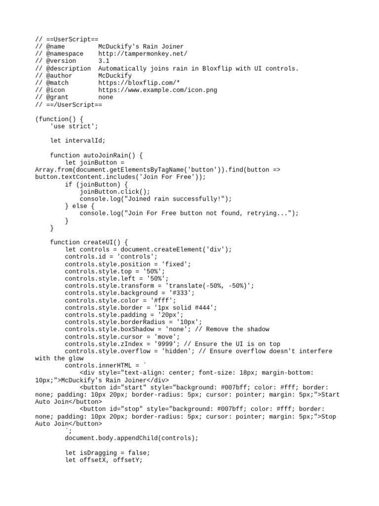 Auto Join Rain Script for Bloxflip | PDF