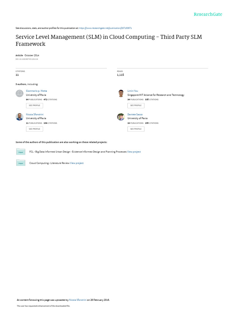 Third-Party SLM Framework in Cloud | PDF | Service Level Agreement ...