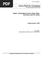 Issue Brief For Congress: Sudan: Humanitarian Crisis, Peace Talks, Terrorism, and U.S. Policy