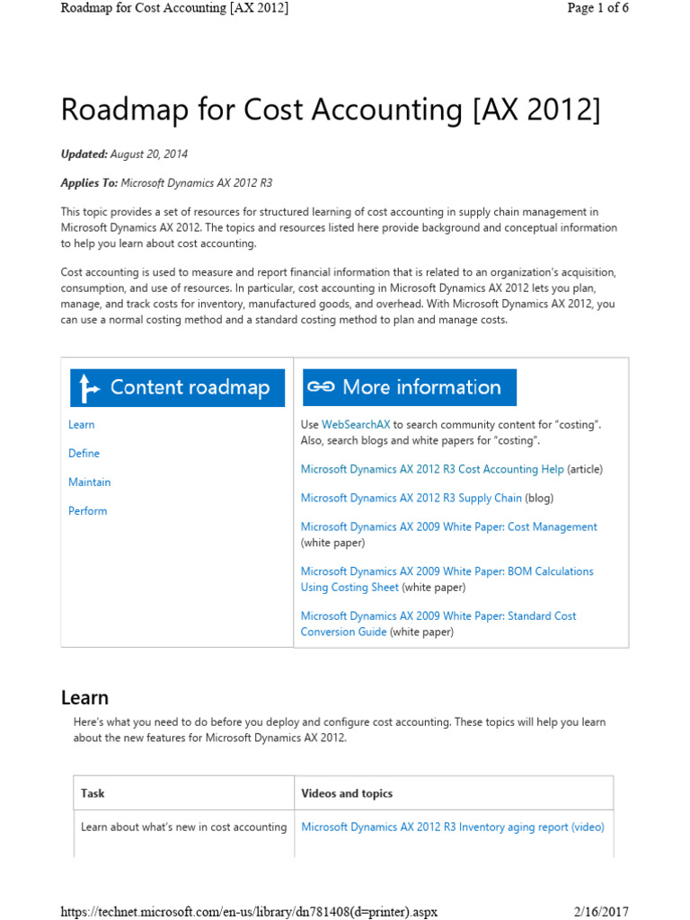 Cost Accounting Guide for AX 2012 | PDF | Inventory | Cost Accounting