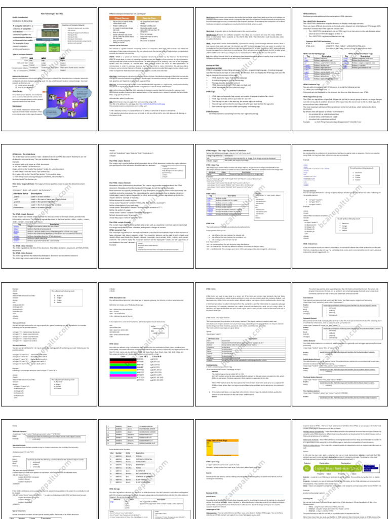 Web Technologies Overview and HTML Basics | PDF | World Wide Web ...
