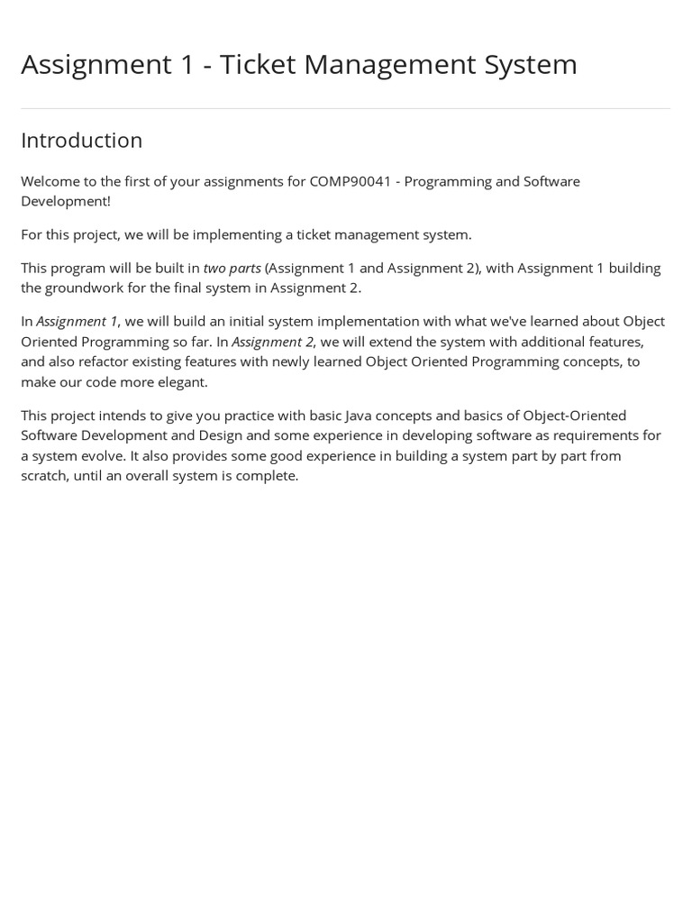 Ticket Management System Overview | PDF | Method (Computer Programming ...