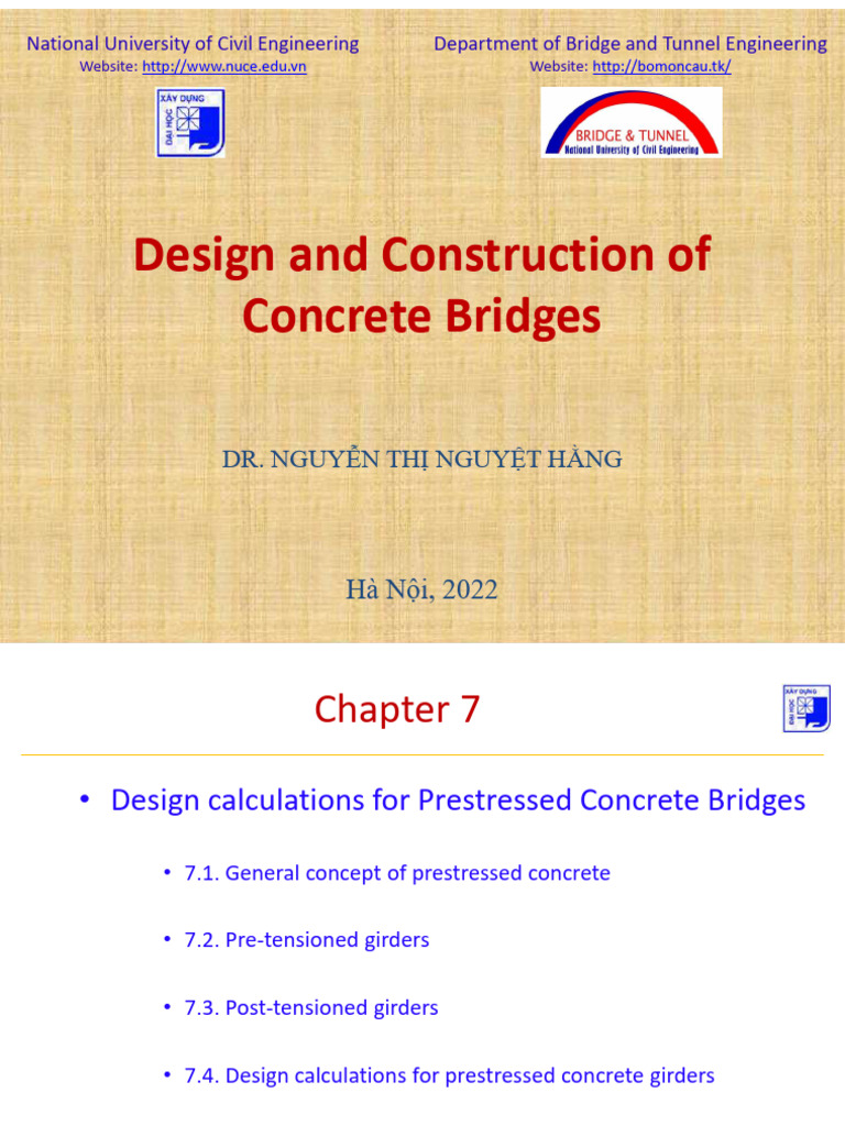 Design and Construction of Concrete Bridges - Chapter 7 | PDF ...