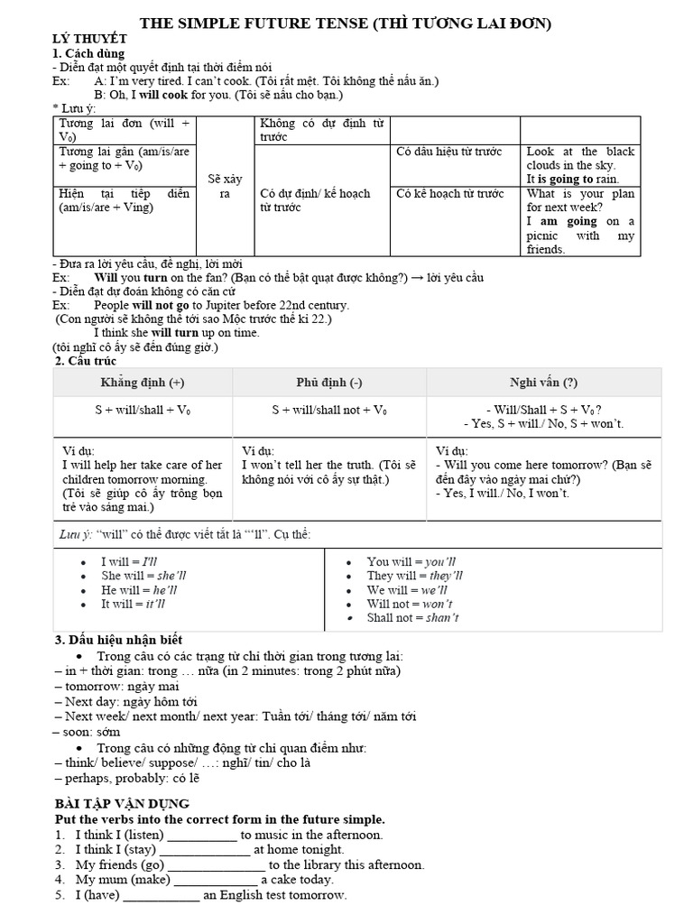 Simple Future Tense Overview | PDF | Public Transport