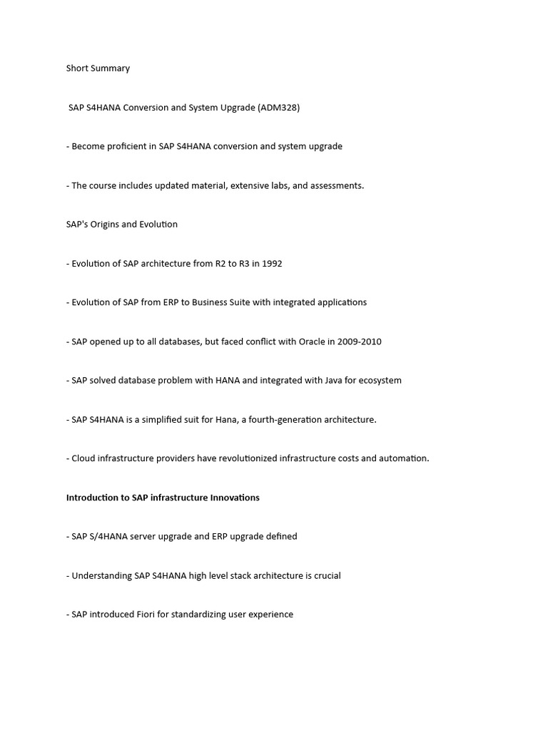 SAP S/4HANA Conversion Guide (ADM328) | PDF | Databases | Enterprise ...