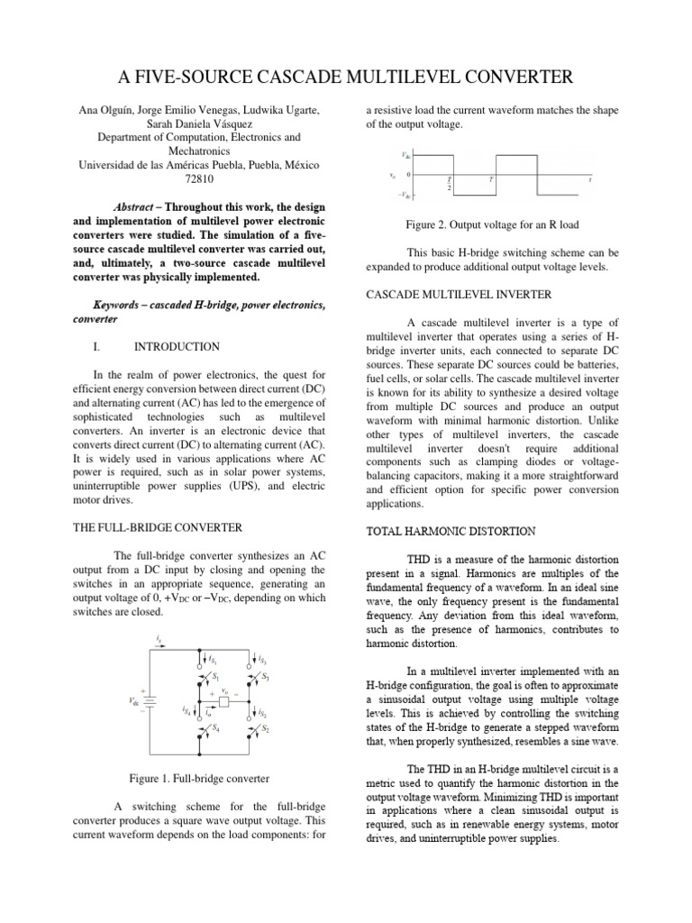 Five-Source Cascade Multilevel Converter | PDF | Power Inverter | Power ...