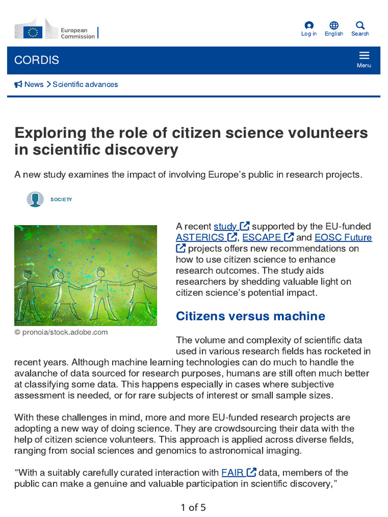 CORDIS - Article - 452287 Exploring The Role of Citizen Science ...