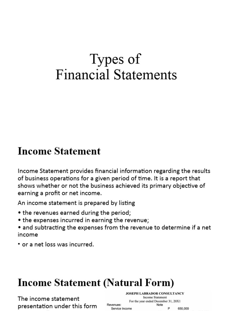 Financial Statements | PDF | Balance Sheet | Income Statement