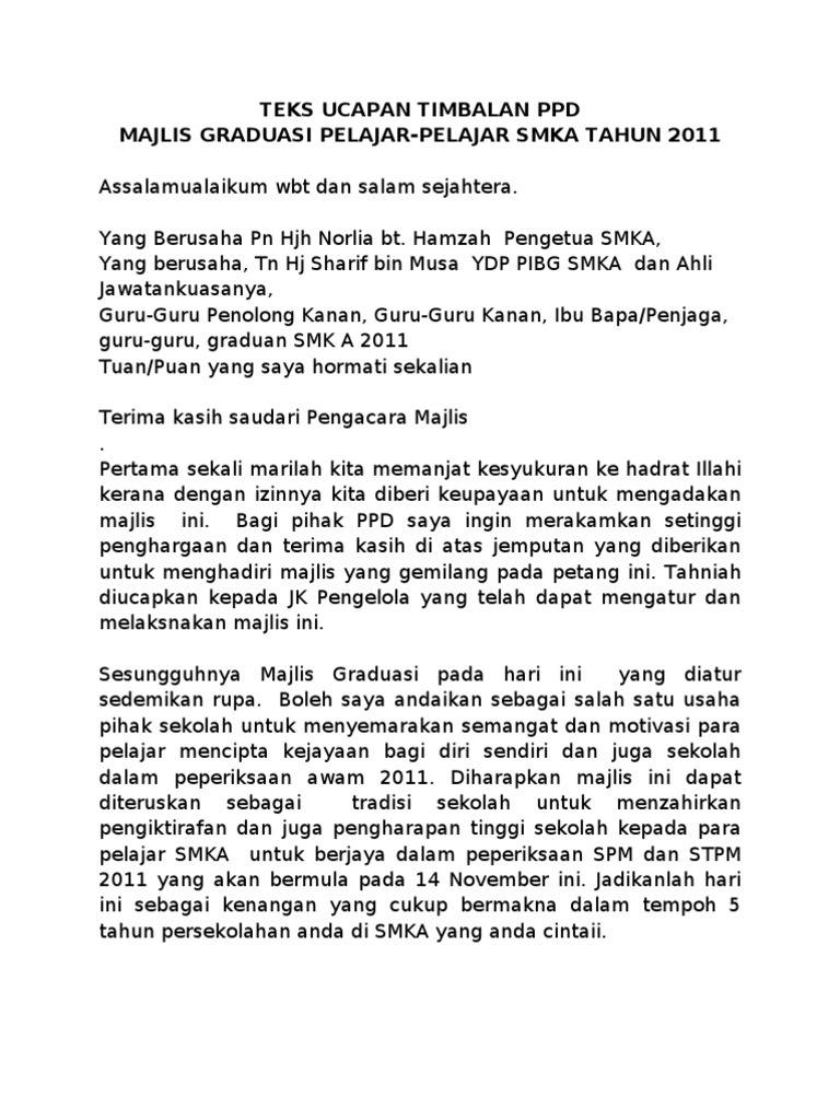 Ucapan Sempena Hari Anugerah Sekolah | PDF | Kesehatan Holistik