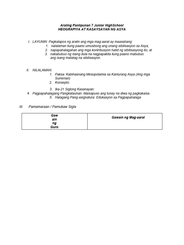 Daily learning plan pdf