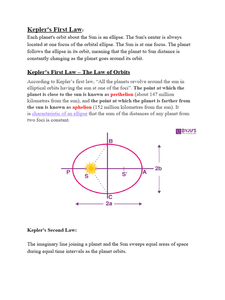 Kepplers Laws Of Motion Other Notes Pdf Meteoroid Comet