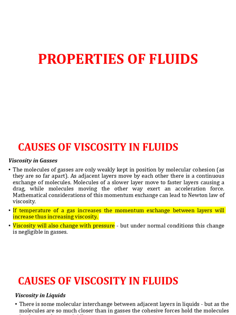 Fluid Viscosity and Surface Tension | PDF | Surface Tension | Viscosity