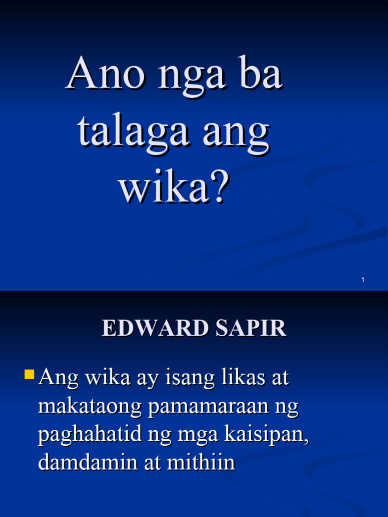 Wika 1 | PDF