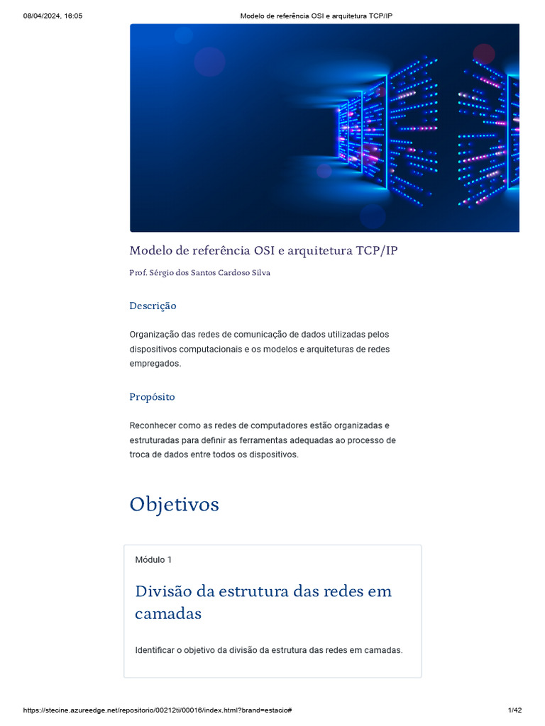 Camadas do Modelo OSI e TCP/IP | PDF | Modelo OSI | Rede de computadores