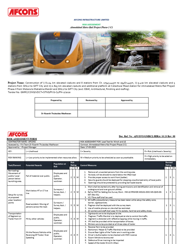 Winch Load Testing Risk Assessment | PDF | Crane (Machine)