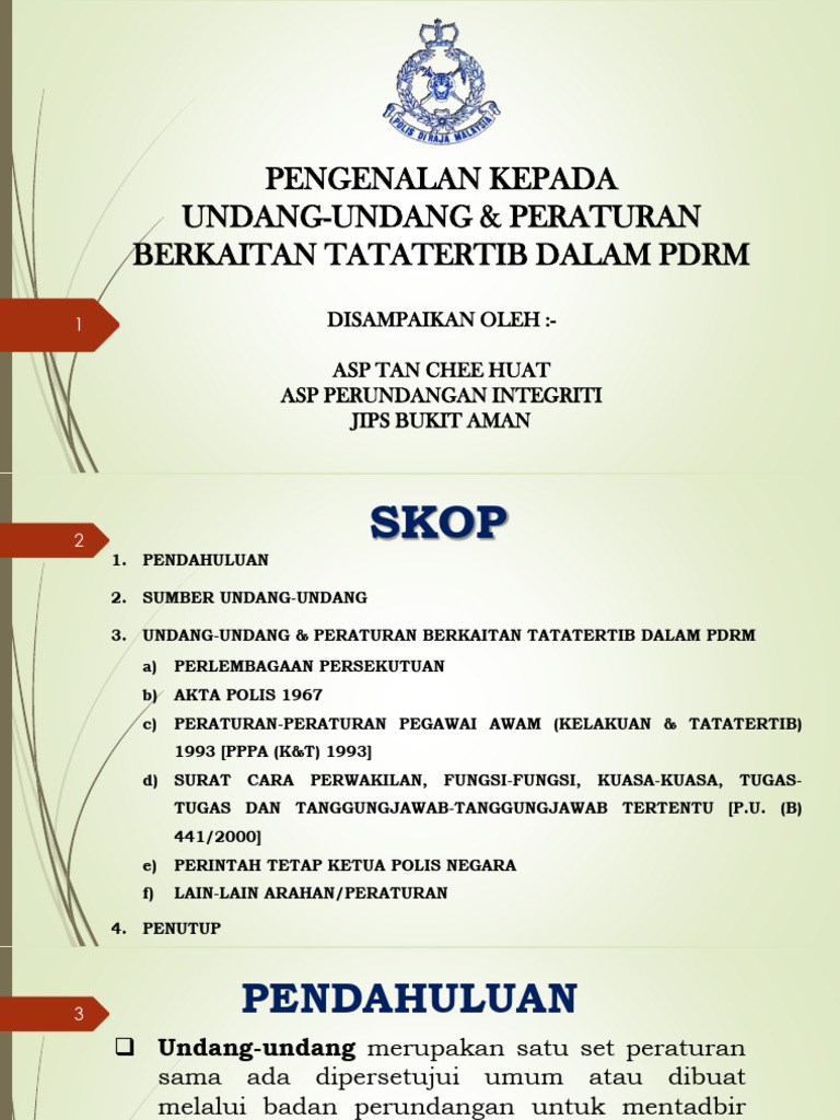 ASP TAN - Pengenalan Kepada Undang-Undang & Peraturan Berkaitan ...