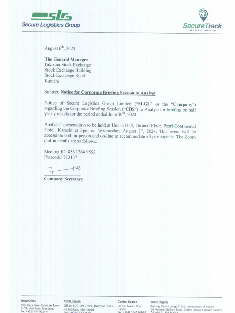 Secure Logistic Group. | PDF