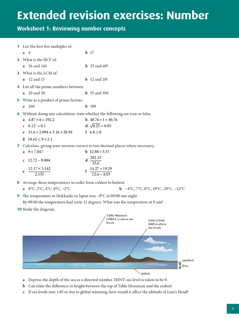 Worksheets - Extended Content | PDF | Number Theory | Elementary ...