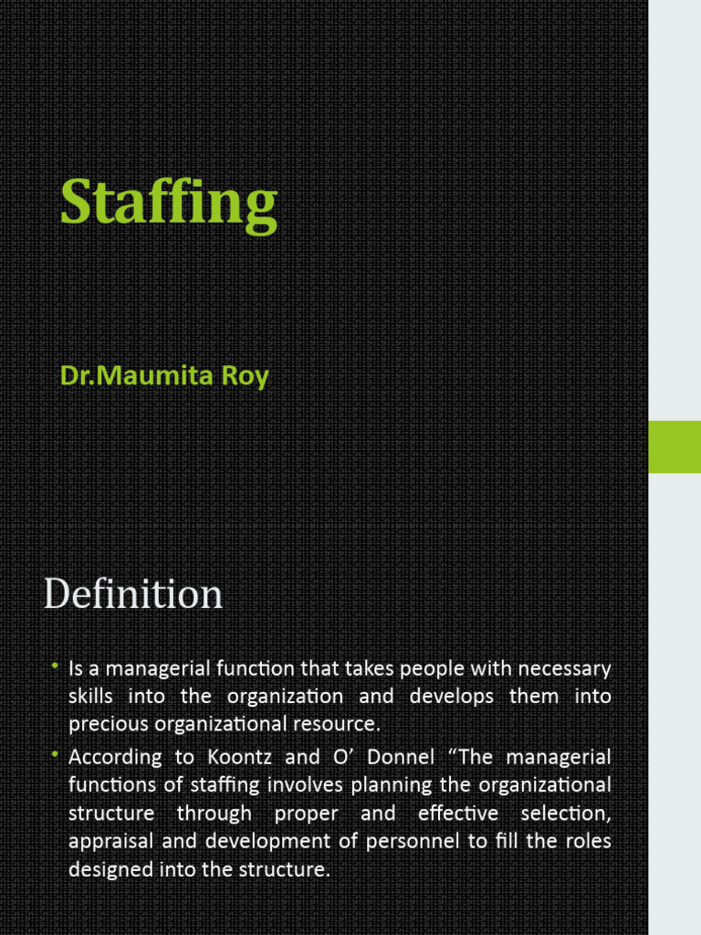 Understanding Staffing in Management | PDF | Employment | Performance ...