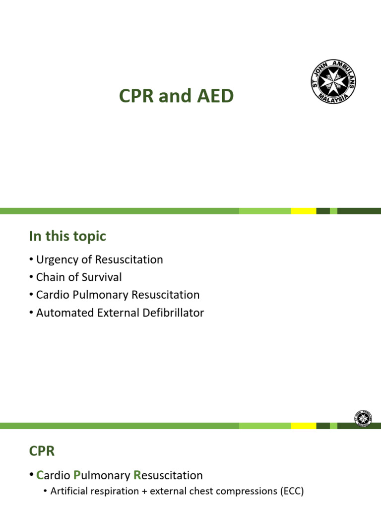 CPR and AED: Essential Resuscitation Guide | PDF | Cardiopulmonary ...