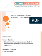 Study of Promotional Strategy of Idbi Federal Lic: Presented by Nisha David .J