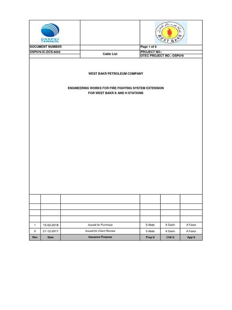 Fire Fighting System Cable List | PDF | Polyvinyl Chloride | Electrical ...