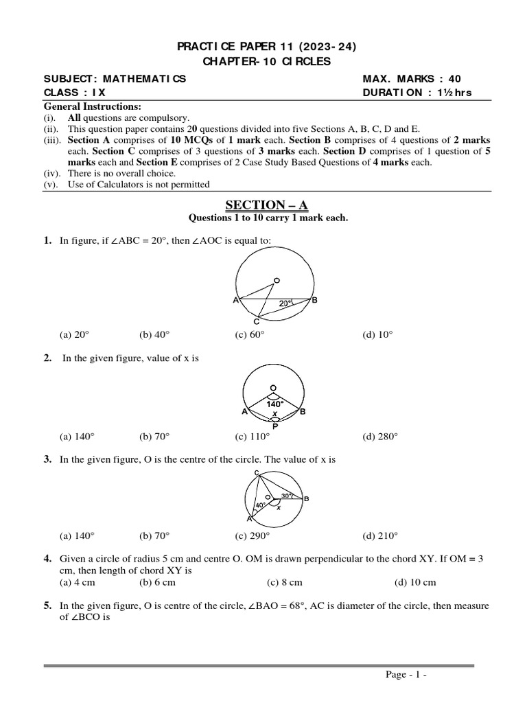 Sample 11 | PDF | Circle | Perpendicular