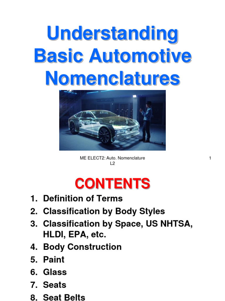 Automotive Nomenclature Overview | PDF | Sedan (Automobile) | Truck