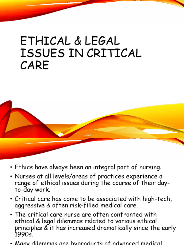 Ethical and Legal Issues in Critical Care | PDF | Health Care ...
