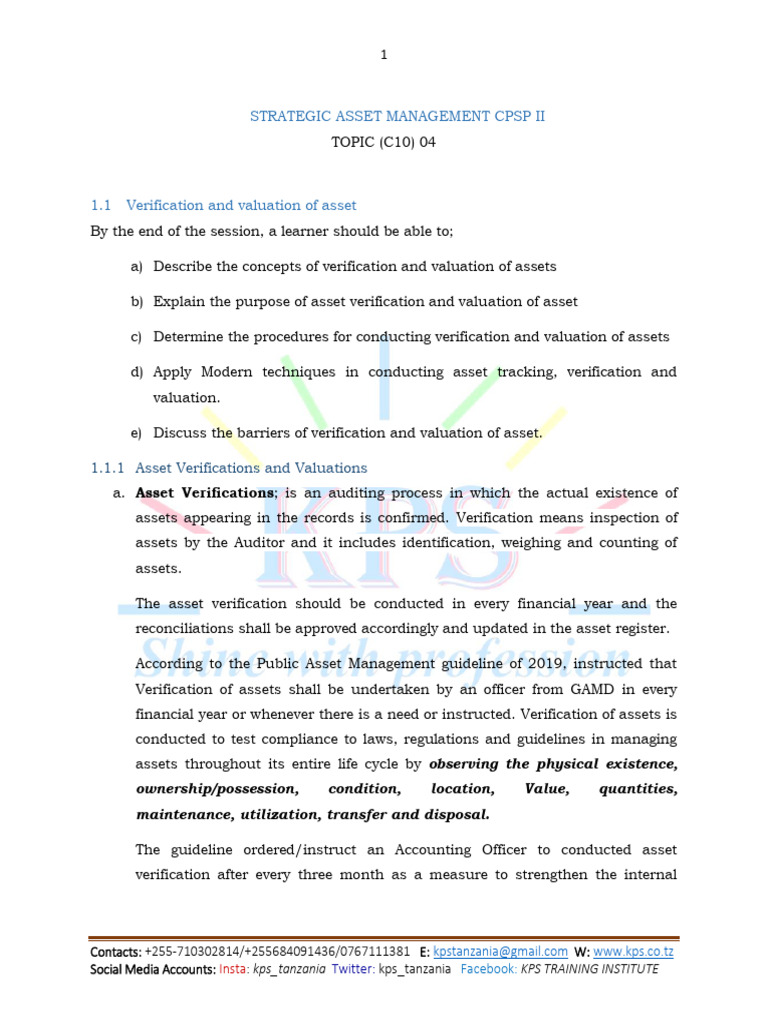 Asset Verification and Valuation Guide | PDF | Real Estate Appraisal ...
