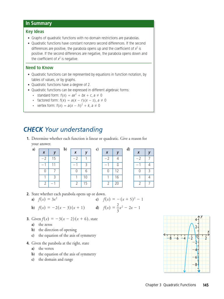 Unit 2 A, - Lesson 1 pg145-147 Questions | PDF | Function (Mathematics ...