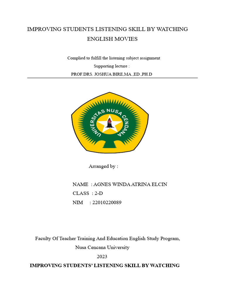 Enhancing Listening Skills via Movies | PDF | English Language | Vocabulary