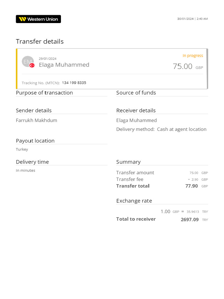 Transfer Details 1341998335 | PDF