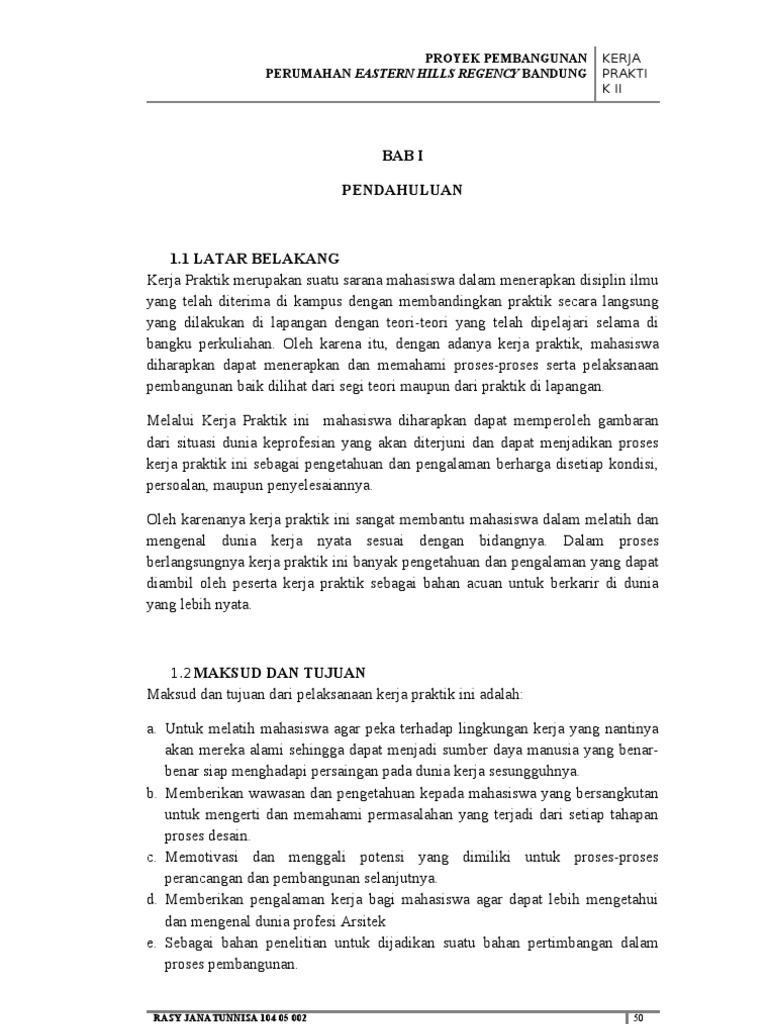 Contoh Makalah Kerja Praktek
