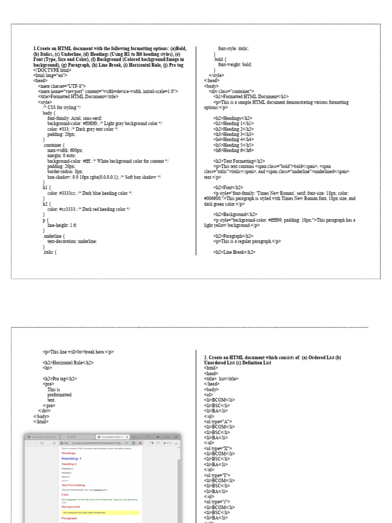 HTML Lab | PDF | Html Element | Notation